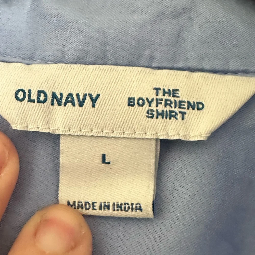 Old Navy Sky Blue The Boyfriend Shirt - Picture 2 of 4